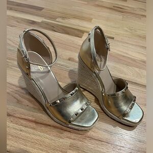 Gold Wedge Sandals